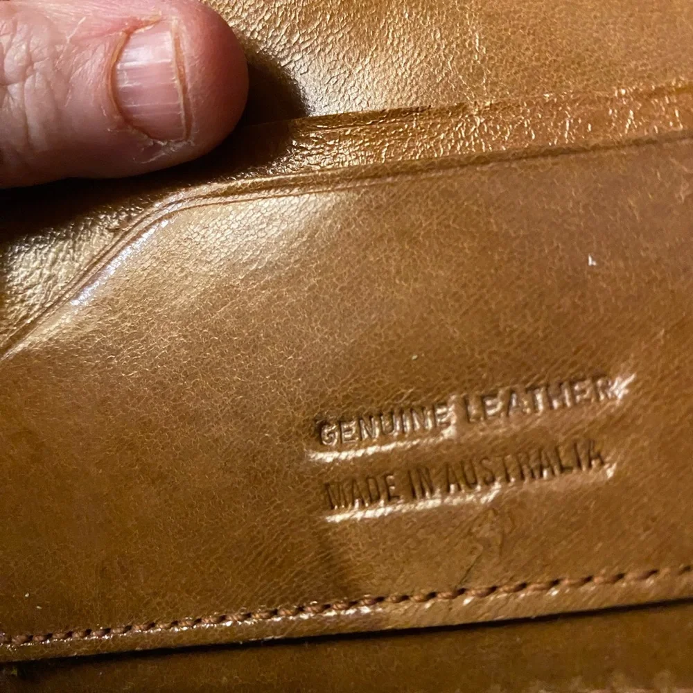 Brown Leather Wallet with Fur Accent